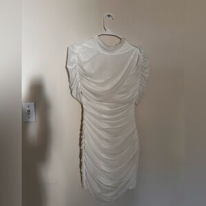 Elliatt Ivory Ruched Mini Dress